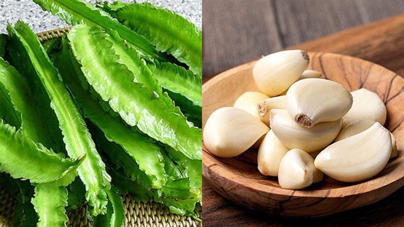 Ingredients for stir-fried winged beans with garlic