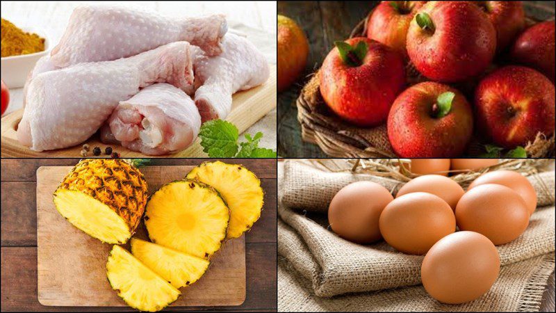 Ingredients for apple sauce chicken dish