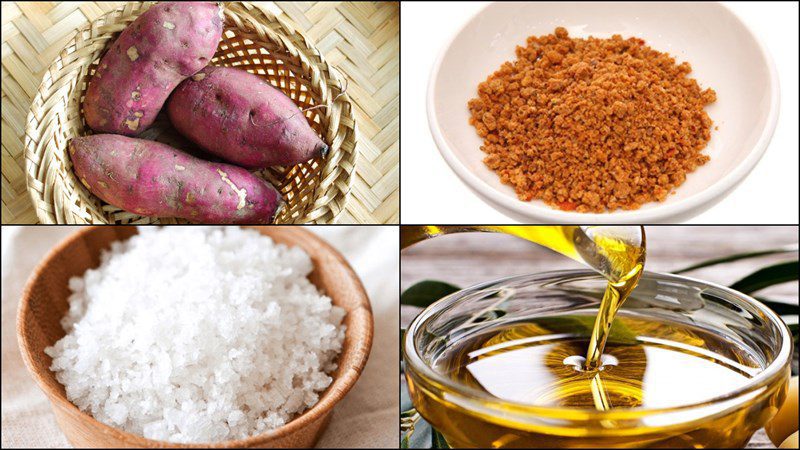 Ingredients for sweet potato salt dish