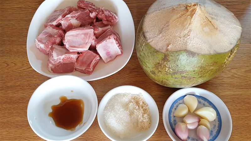 Ingredients for coconut braised ribs dish