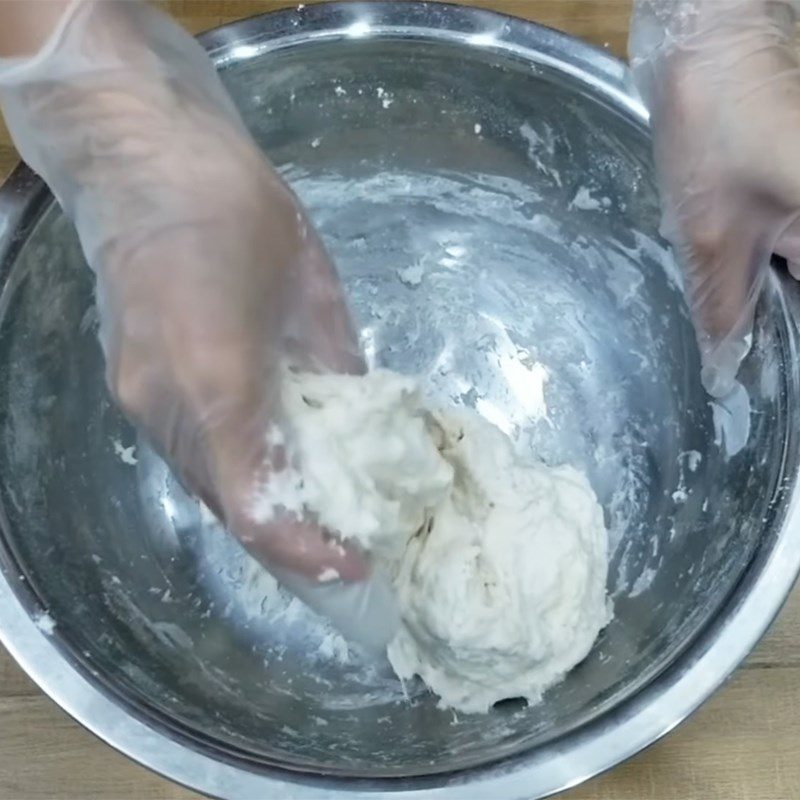 Step 1 Mixing the dough for bread without baking powder