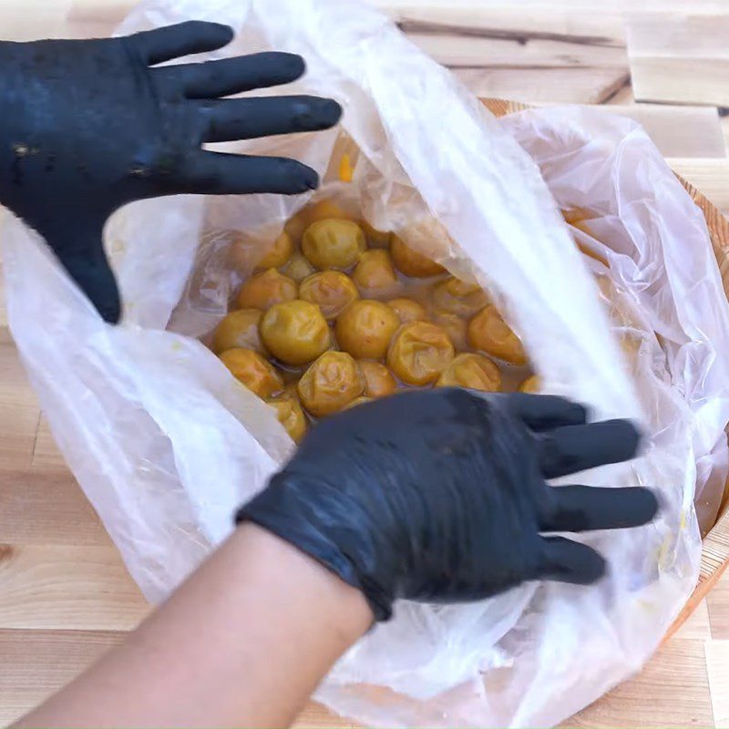 Step 4 Fermenting Plums with Shiso Leaves Japanese Style Aged Umeboshi