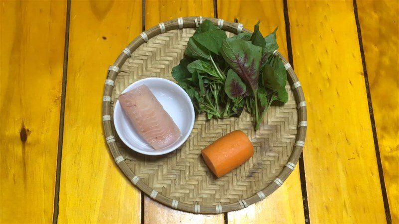 Ingredients for the dish 2 ways to cook snakehead fish porridge with carrot