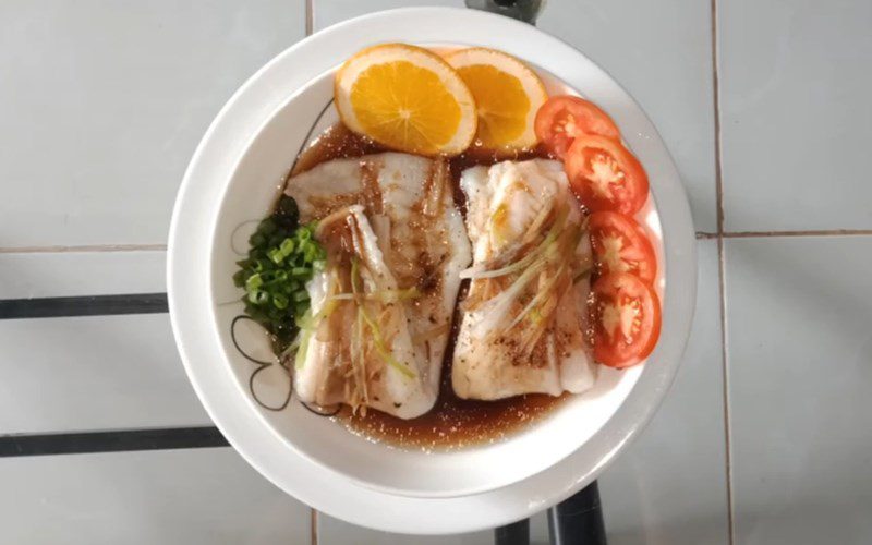 Basa fish fillet steamed with soy sauce