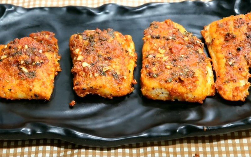 Spicy grilled basa fillet