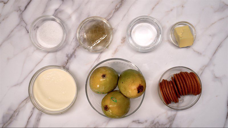 Ingredients for mango mousse dish