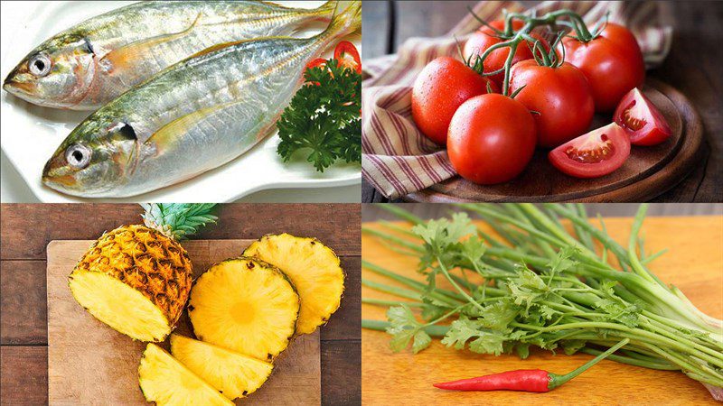 Ingredients for mackerel soup