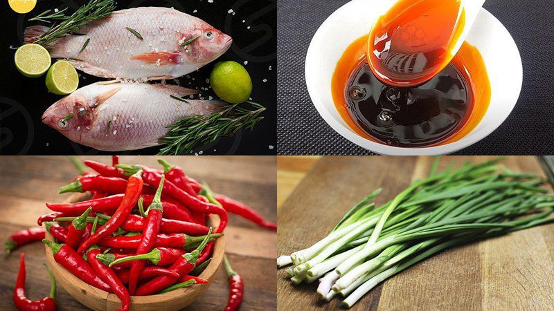 Ingredients for the dish on how to make stewed red tilapia