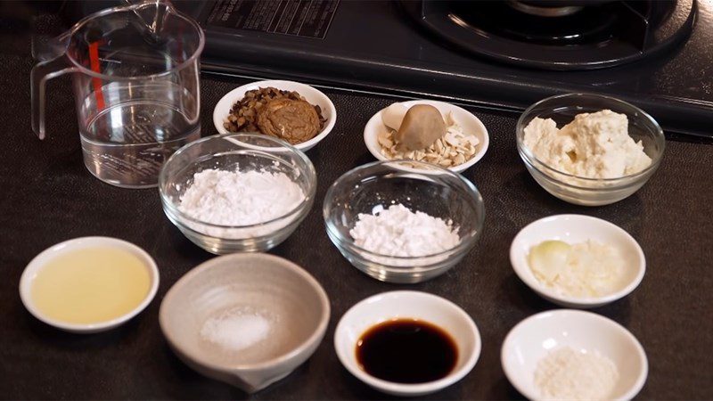 Ingredients for crispy tofu brain dish