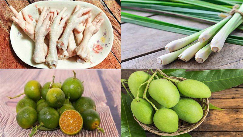 Ingredients for the dish Chicken Feet Pickled with Lemongrass and Calamondin Mango