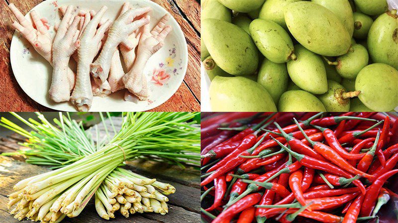 Ingredients for Chicken Feet Marinated with Lemongrass and Kumquat Mango