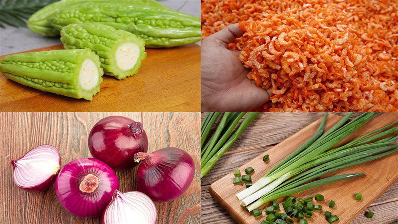 Ingredients for fried cassava dish