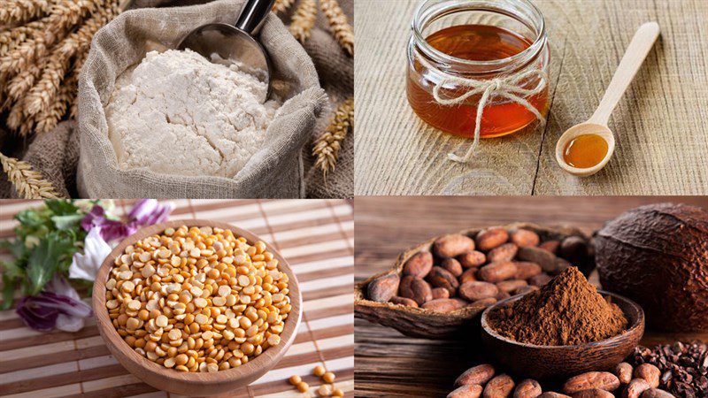 Ingredients for the chocolate mooncake recipe