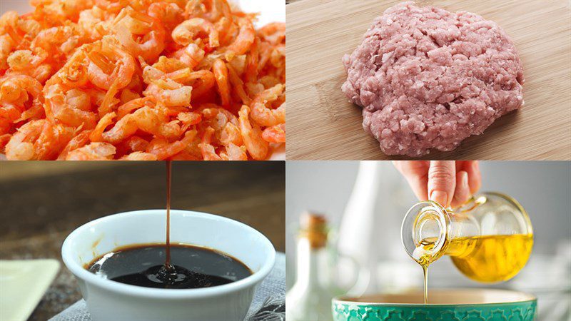 Ingredients for minced meat kho quet dish