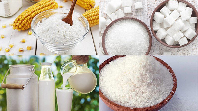 Ingredients for coconut milk cake