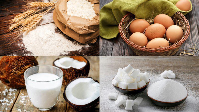 Ingredients for coconut milk sponge cake