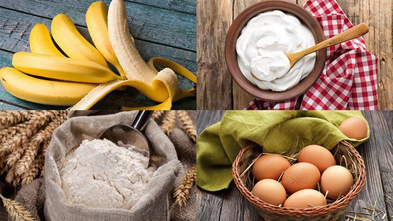 Ingredients for banana cake