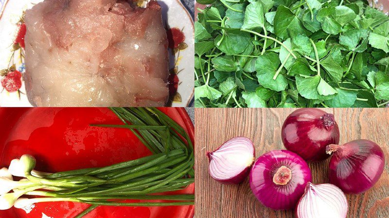 Ingredients for pennywort fish soup