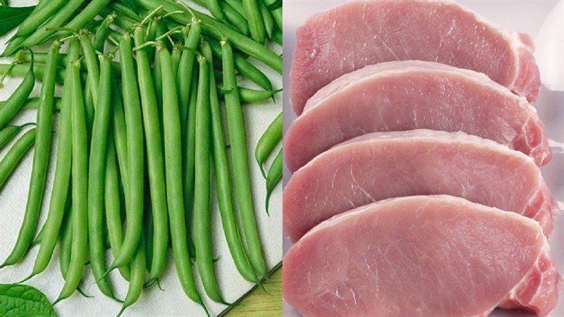 Ingredients for green beans stir-fried with pork, green beans stir-fried with carrots, green beans stir-fried with oyster mushrooms