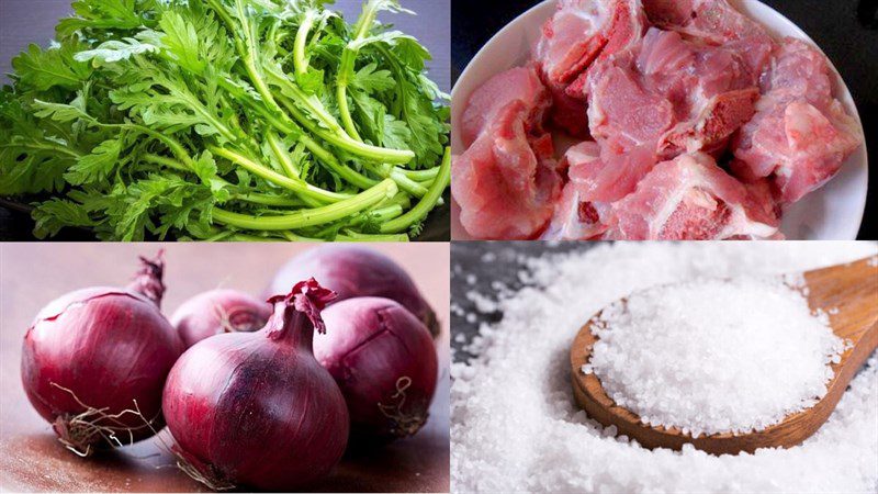 Ingredients for chayote soup (tần ô) with bones