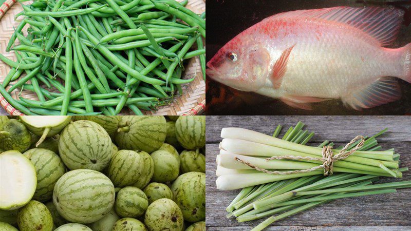 Ingredients for the dish of steaming red tilapia in Thai style and steaming red tilapia with five flavors