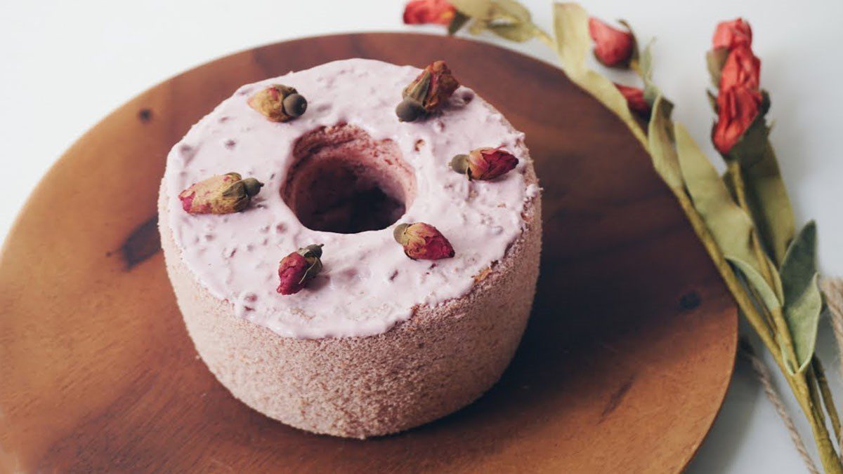 Rose tea chiffon cake