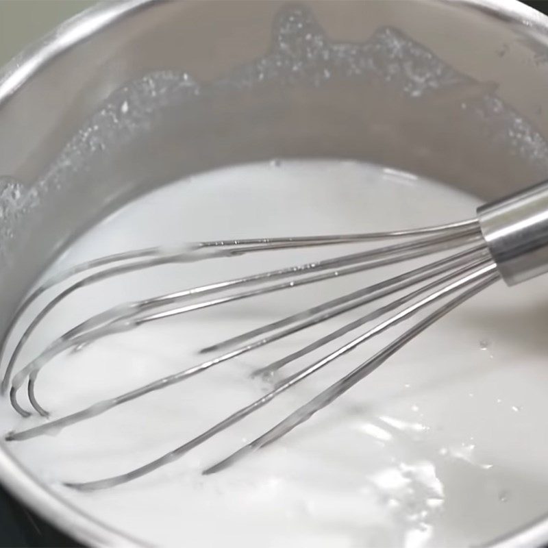 Step 2 Cook the coconut milk mixture for coffee flan