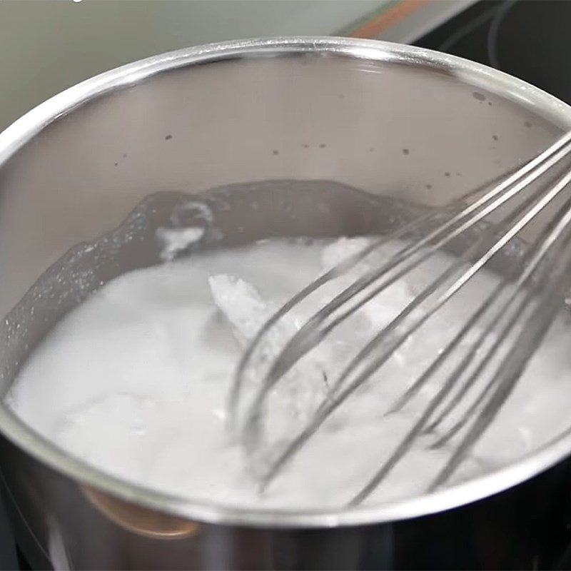 Step 2 Cook the coconut milk mixture for coffee flan