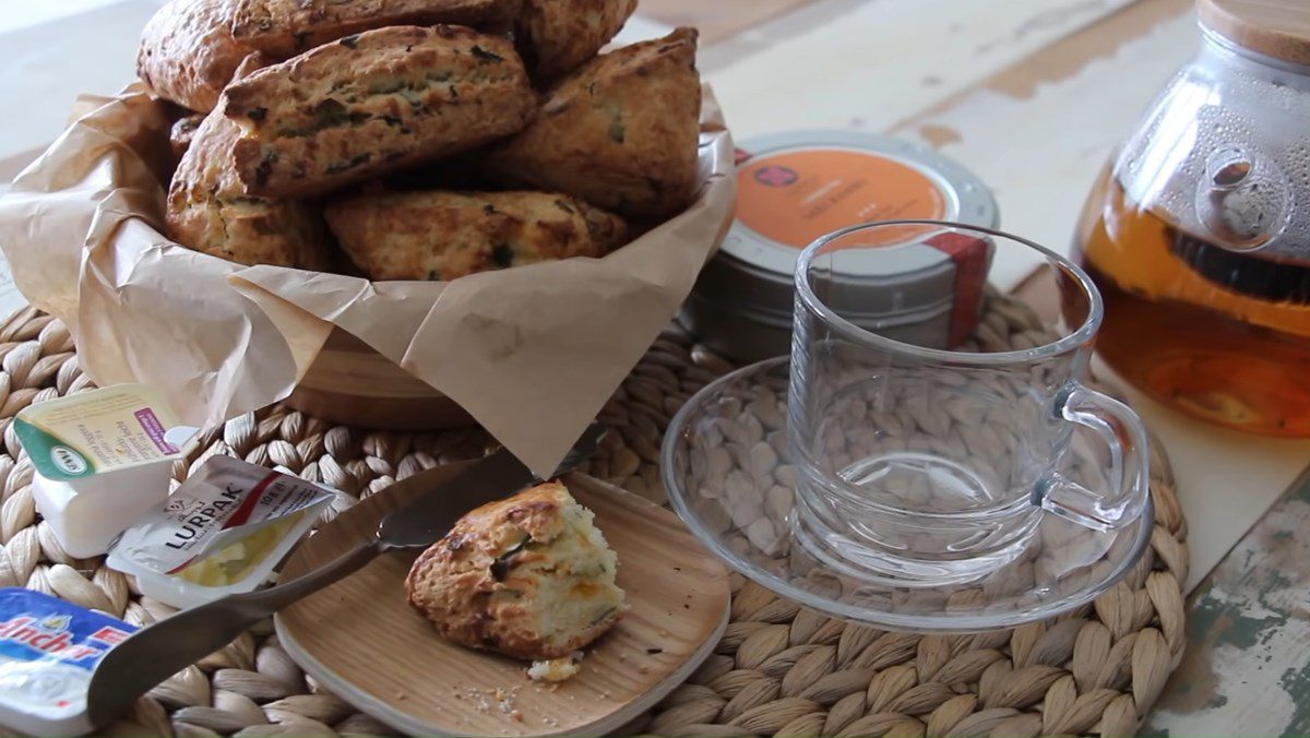 Savory cheese and onion scones