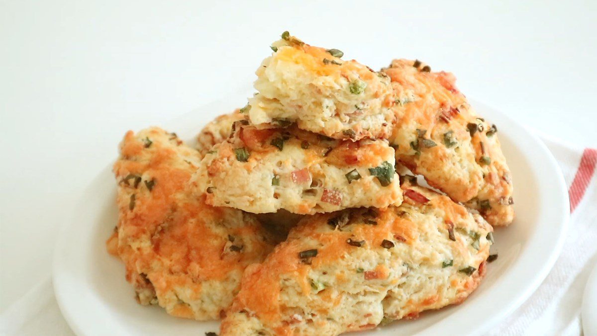 Savory cheese and ham scone