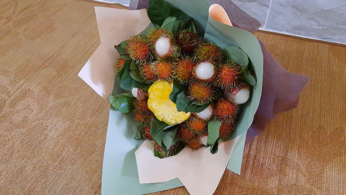 Bouquet from rambutan, fragrant