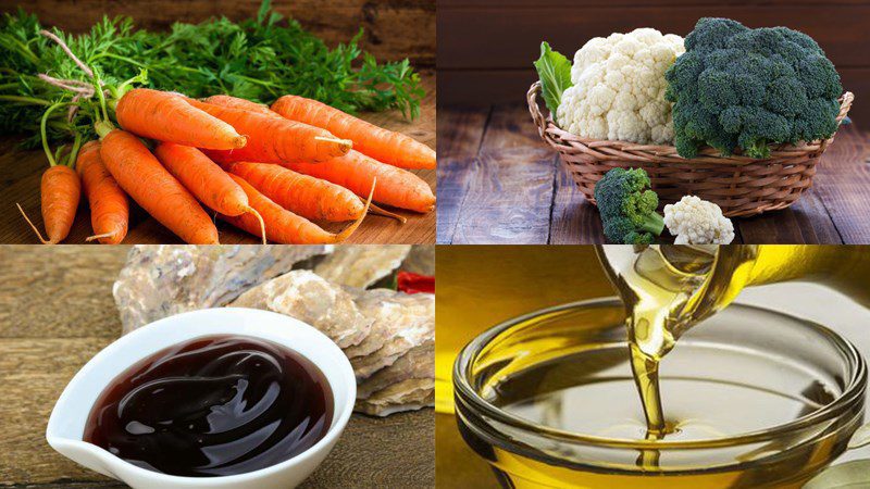 Ingredients for stir-fried broccoli with oyster sauce