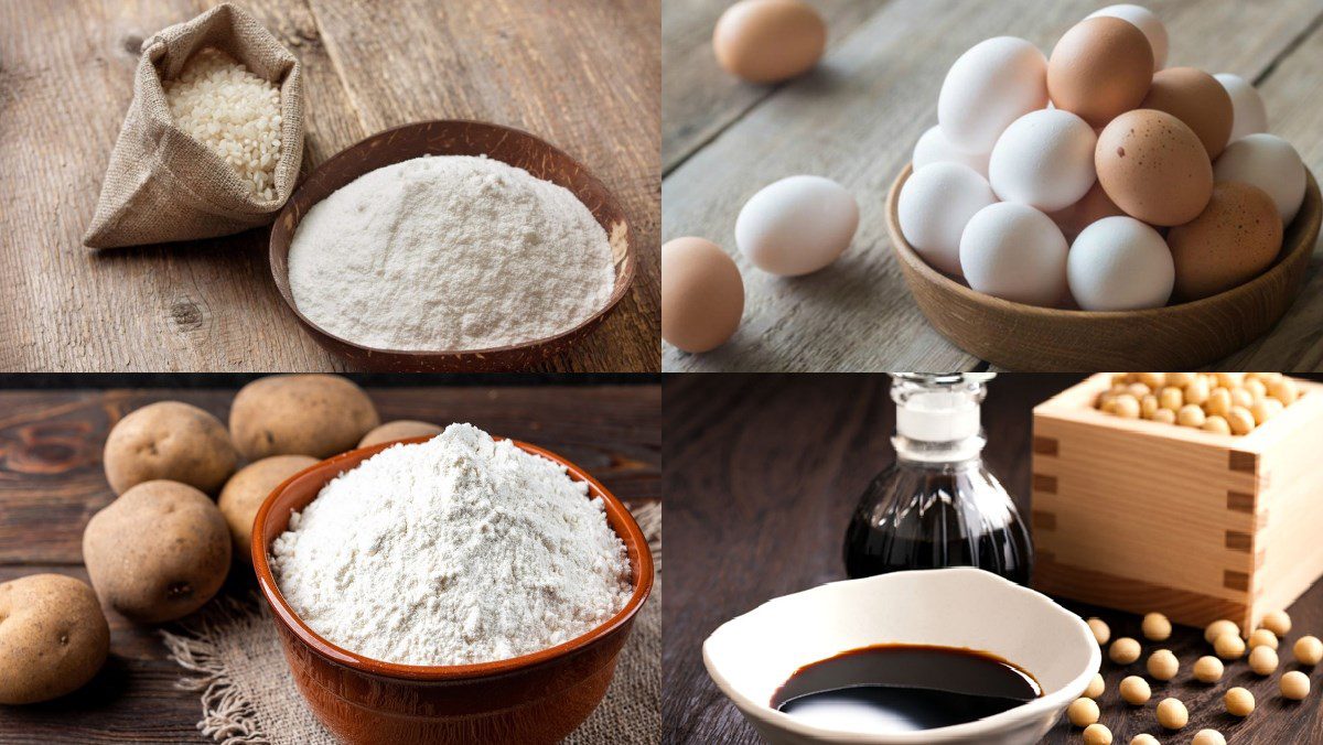 Ingredients for the dish 3 ways to make fried dough