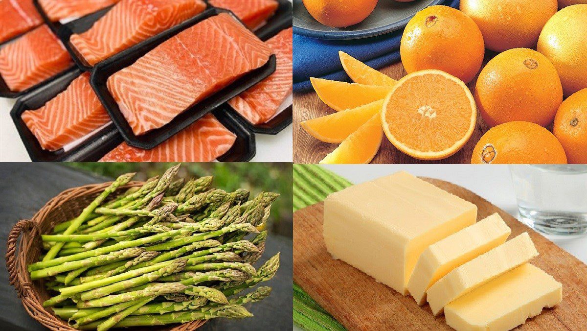 Ingredients for salmon with orange sauce