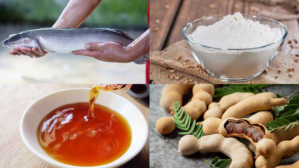 Ingredients for 2 ways to make crispy fried snakehead fish with tamarind sauce