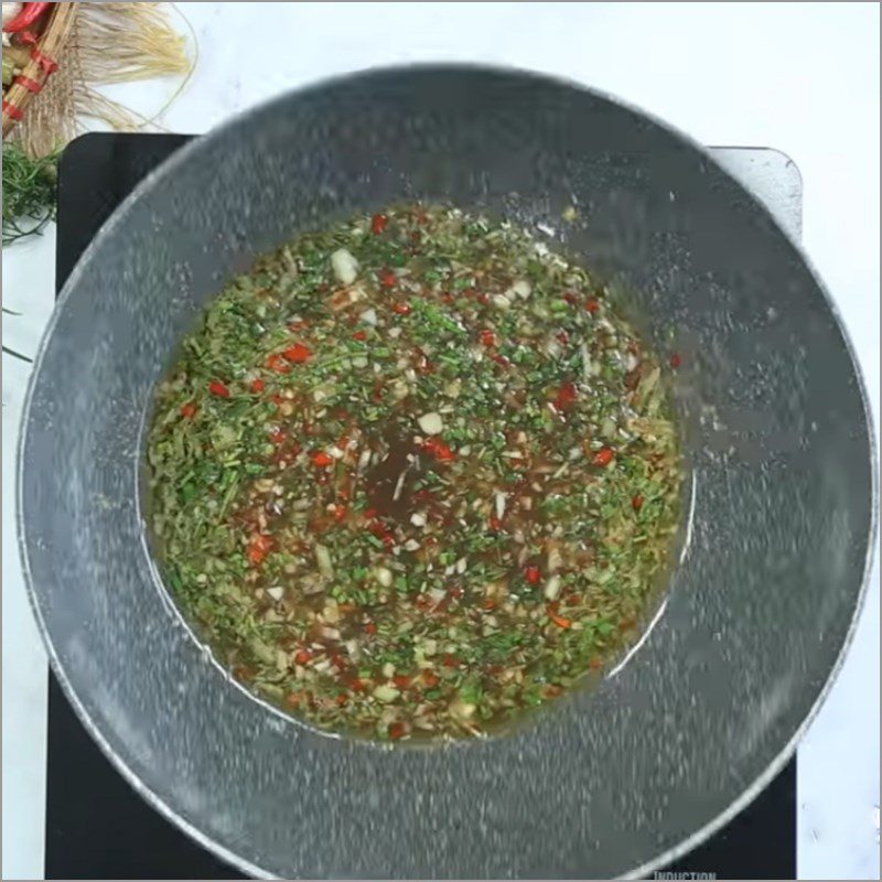 Step 3 Making spicy tamarind sauce for crispy fried snakehead fish