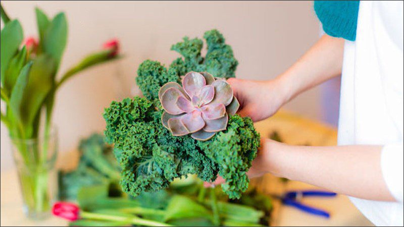 Step 3 how to make a flower bouquet with vegetables