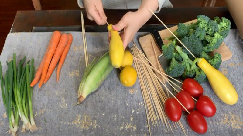 Step 2 how to make a vegetable bouquet