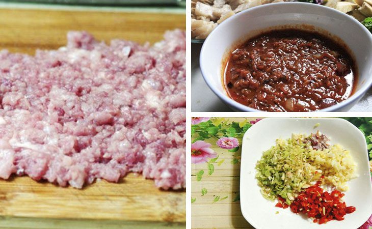 Ingredients for shrimp paste with pork