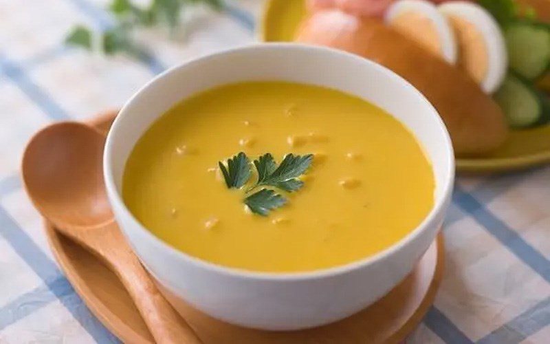 Fresh milk pumpkin soup