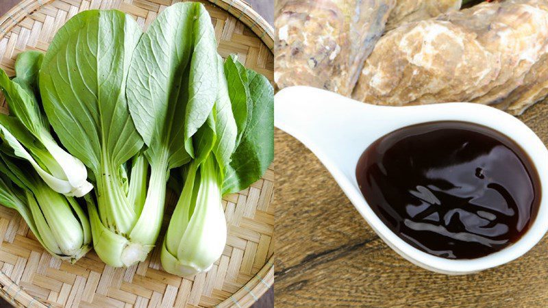 Ingredients for stir-fried bok choy