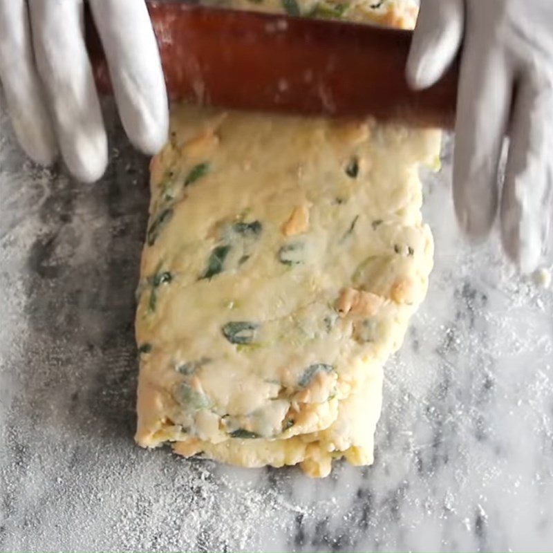 Step 3 Roll and cut the dough for savory cheese and onion scones