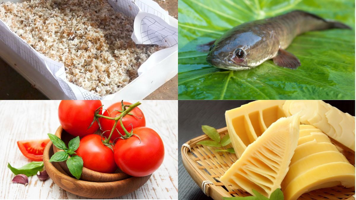 Ingredients for spicy sour ant soup