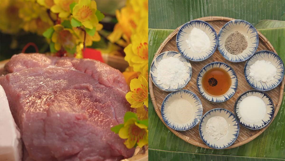 Ingredients for making pork sausage with a blender