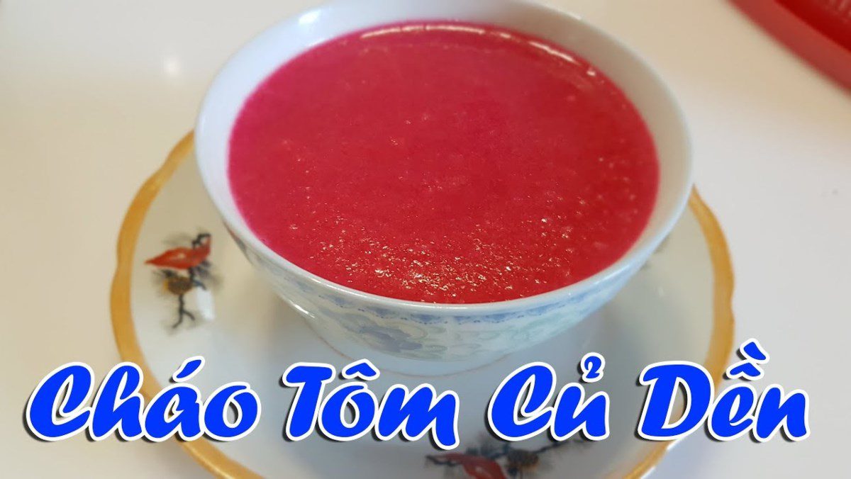 Fresh shrimp beetroot porridge