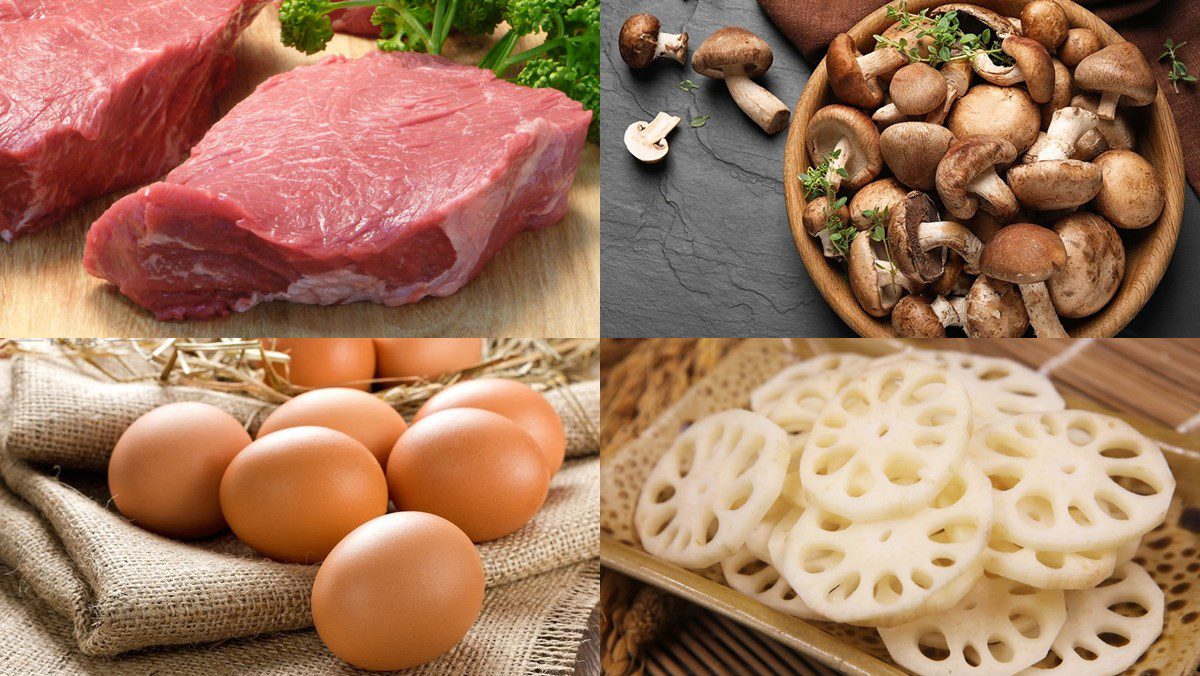 Ingredients for lotus root porridge