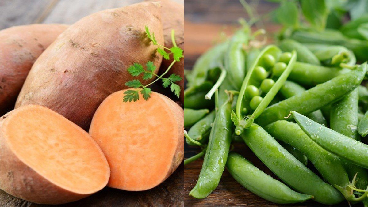 Ingredients for pea porridge for children