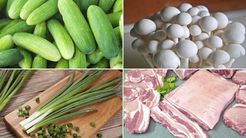 Ingredients for stir-fried cucumber dish