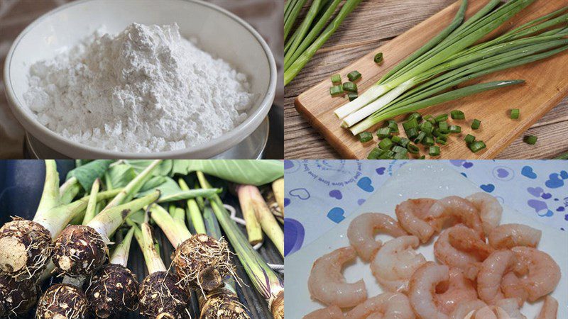 Ingredients for vegetarian shrimp cake