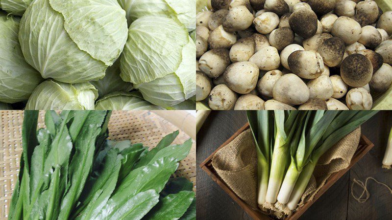 Ingredients for sweet and sour stir-fried cabbage and stir-fried mushrooms